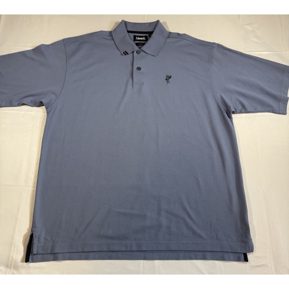 Vintage Ashworth Polo Shirt Men's‎ XL Short Sleeve Golf Blue